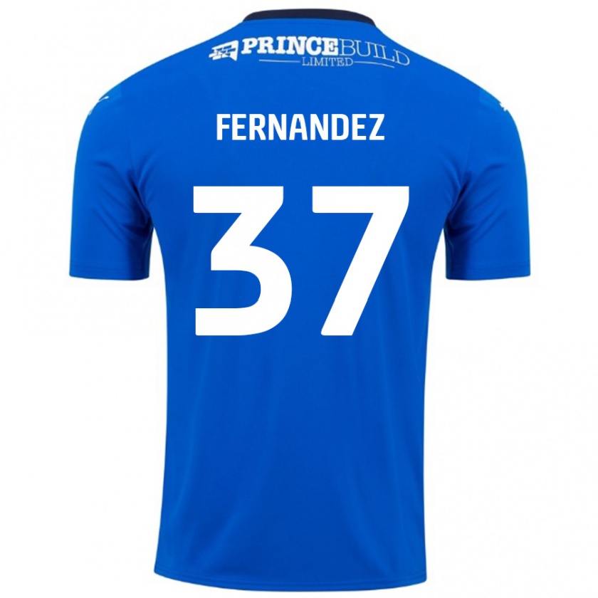 Kandiny Gyermek Emmanuel Fernandez #37 Kék Fehér Hazai Jersey 2024/25 Mez Póló Ing