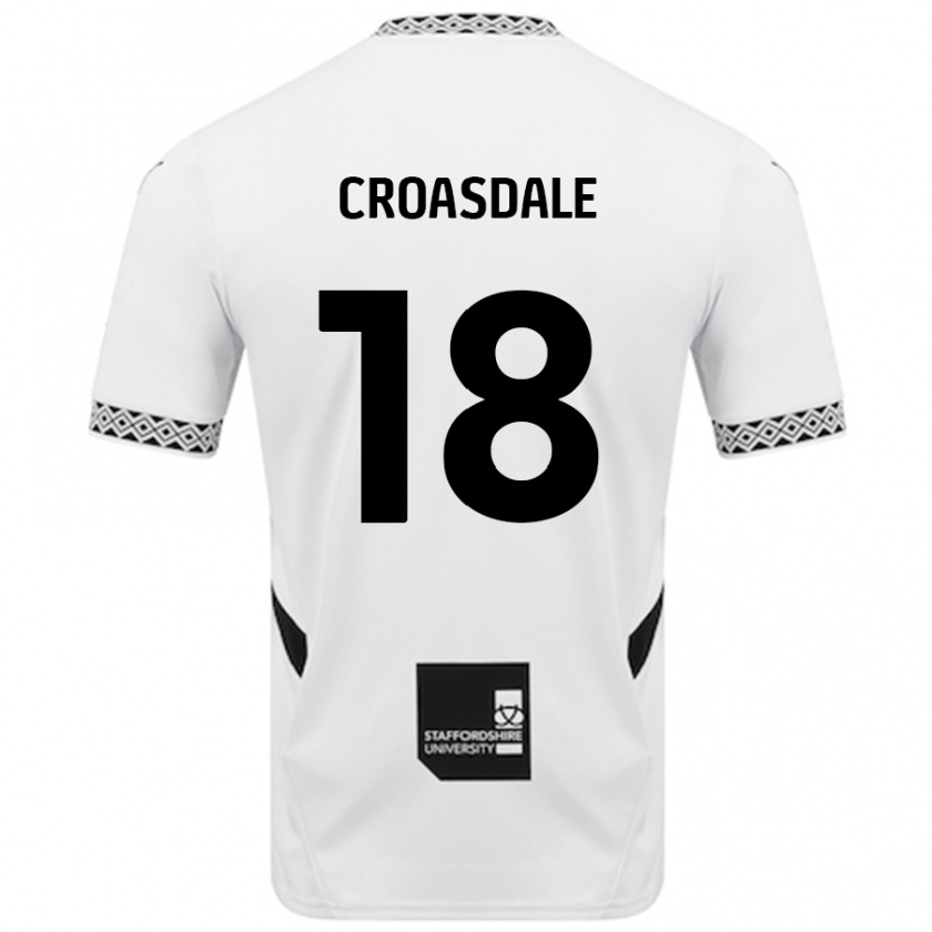 Kandiny Gyermek Ryan Croasdale #18 Fehér Hazai Jersey 2024/25 Mez Póló Ing