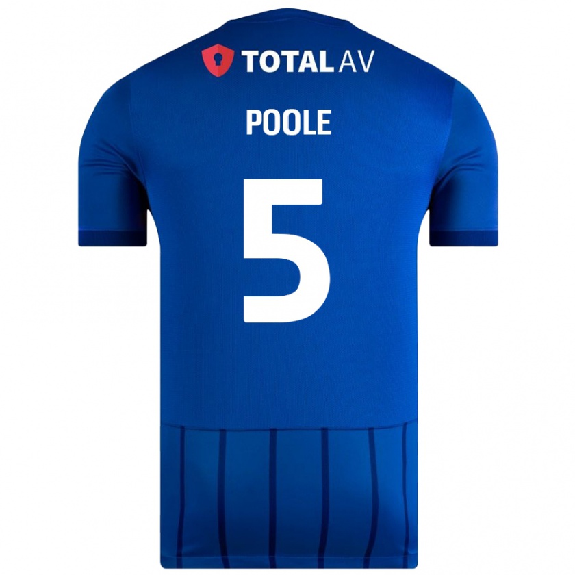 Kandiny Gyermek Regan Poole #5 Kék Hazai Jersey 2024/25 Mez Póló Ing