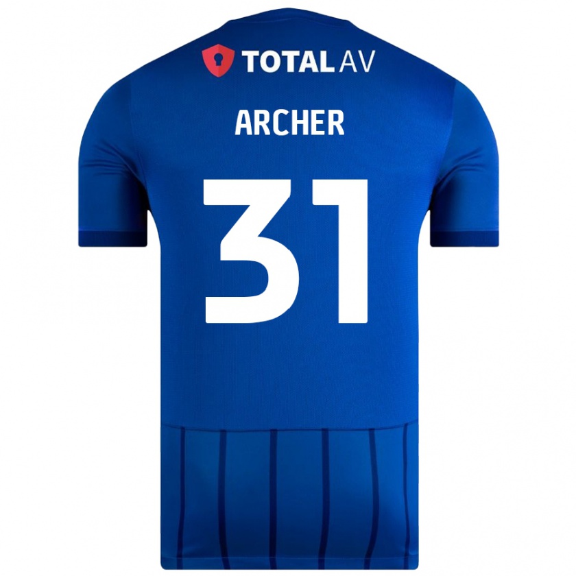 Kandiny Gyermek Jordan Archer #31 Kék Hazai Jersey 2024/25 Mez Póló Ing