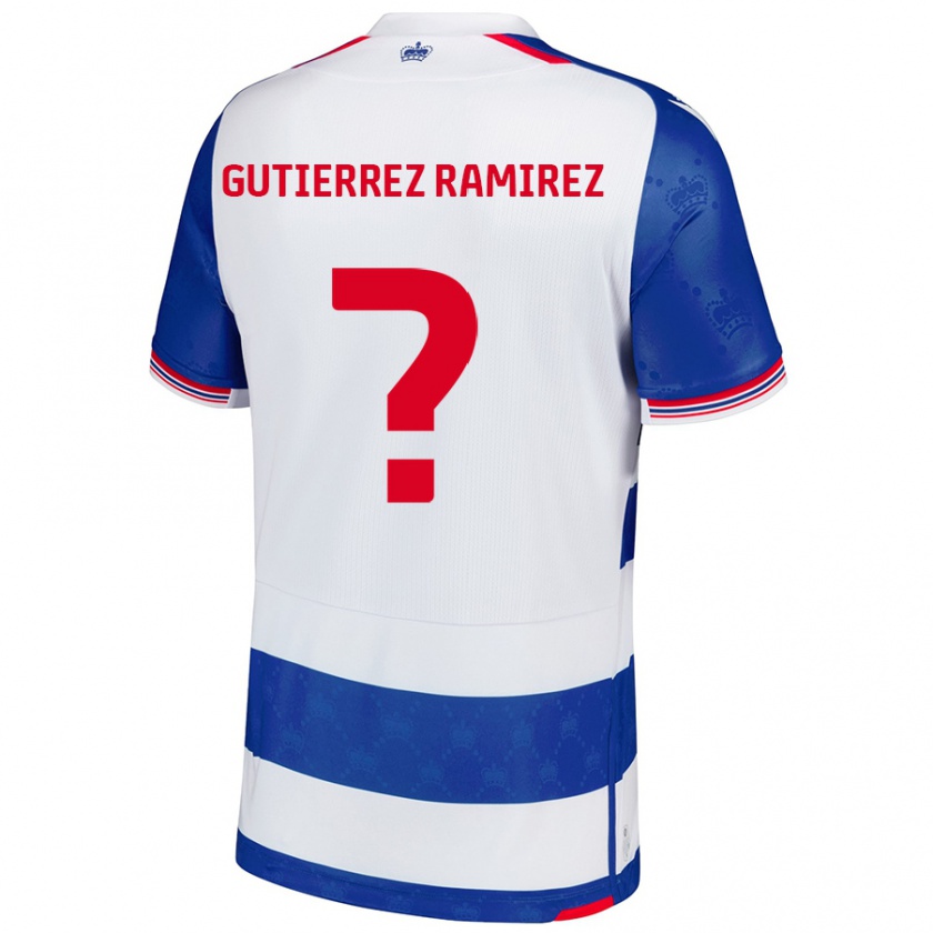 Kandiny Gyermek William Gutierrez Ramirez #0 Kék Fehér Hazai Jersey 2024/25 Mez Póló Ing