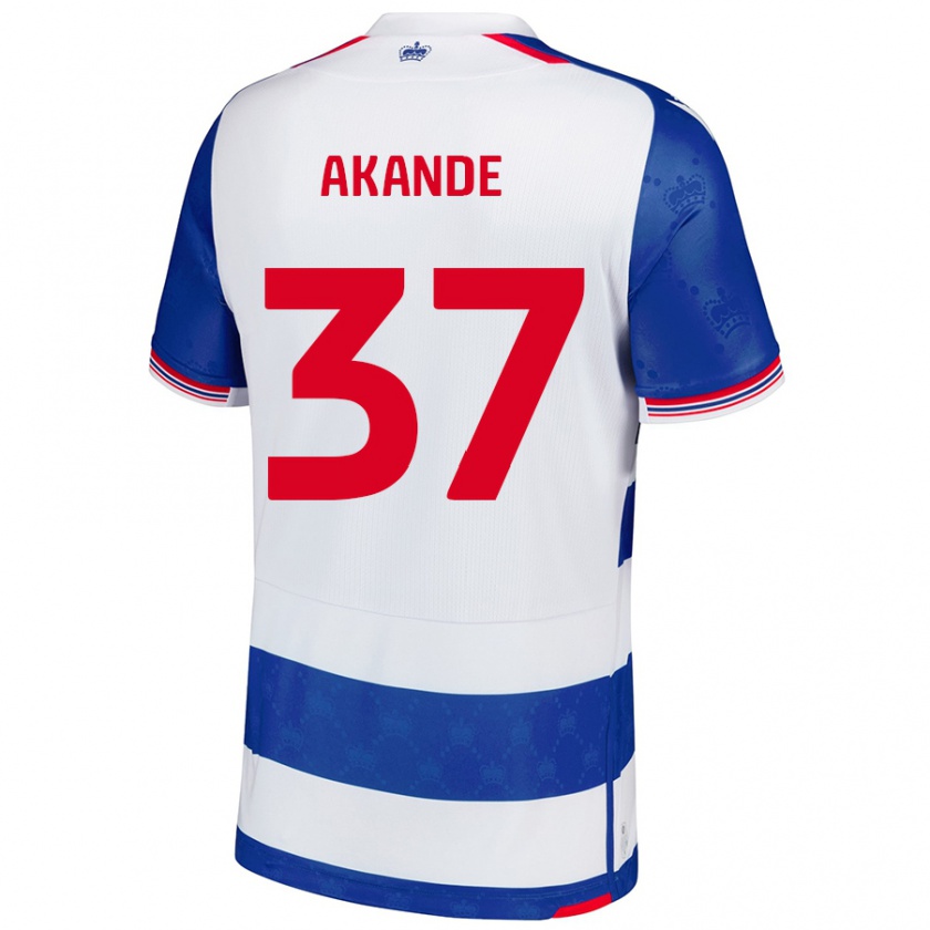 Kandiny Gyermek Adrian Akande #37 Kék Fehér Hazai Jersey 2024/25 Mez Póló Ing