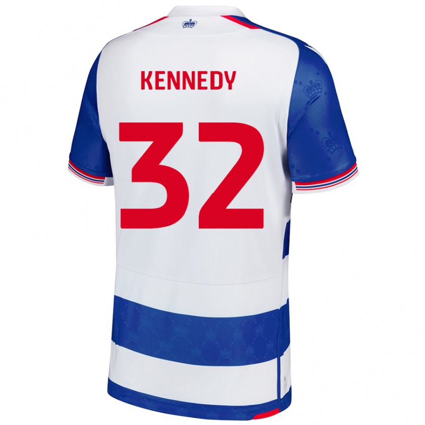 Kandiny Gyermek Stevie Kennedy #32 Kék Fehér Hazai Jersey 2024/25 Mez Póló Ing