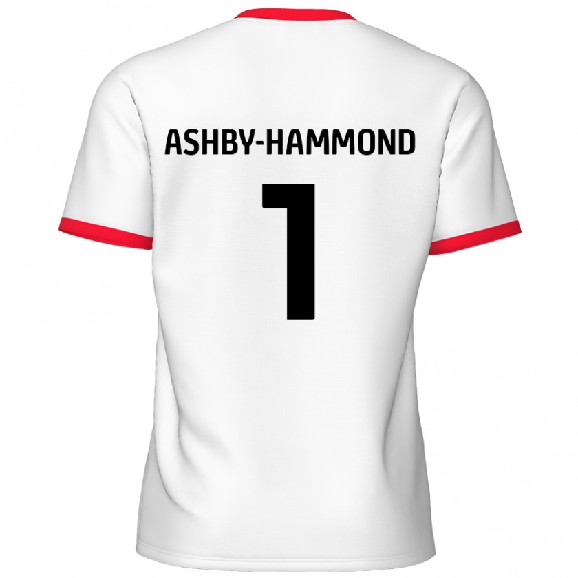 Kandiny Gyermek Taye Ashby-Hammond #1 Fehér Piros Hazai Jersey 2024/25 Mez Póló Ing