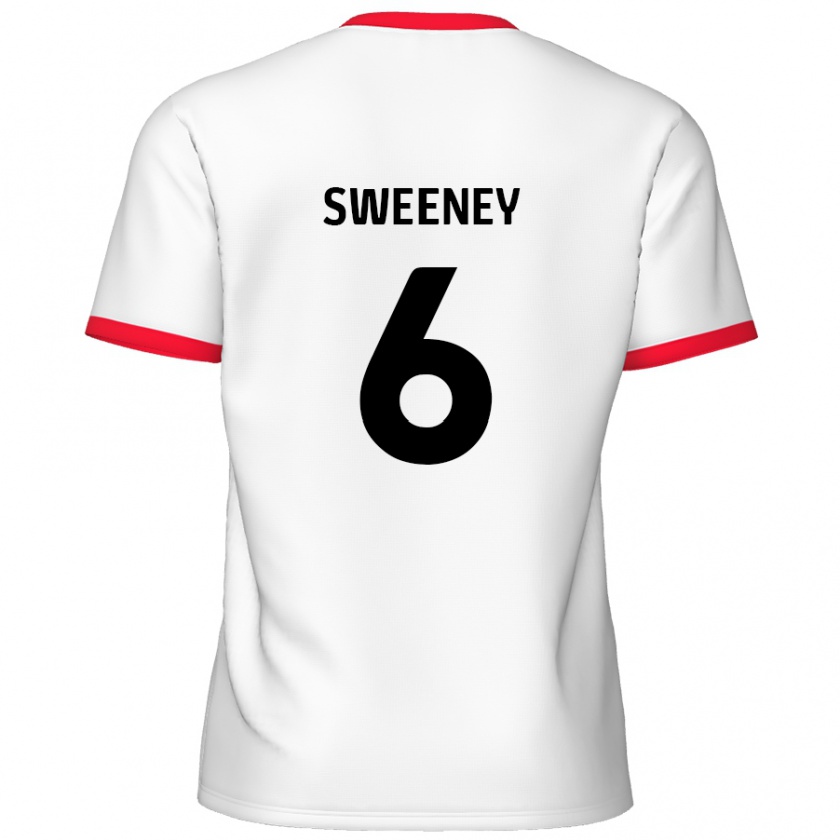 Kandiny Gyermek Dan Sweeney #6 Fehér Piros Hazai Jersey 2024/25 Mez Póló Ing