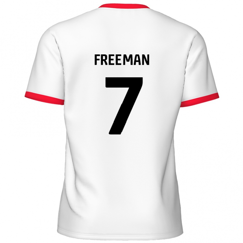 Kandiny Gyermek Nick Freeman #7 Fehér Piros Hazai Jersey 2024/25 Mez Póló Ing