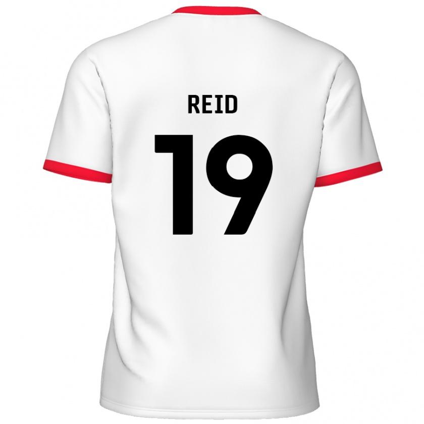 Kandiny Gyermek Jamie Reid #19 Fehér Piros Hazai Jersey 2024/25 Mez Póló Ing