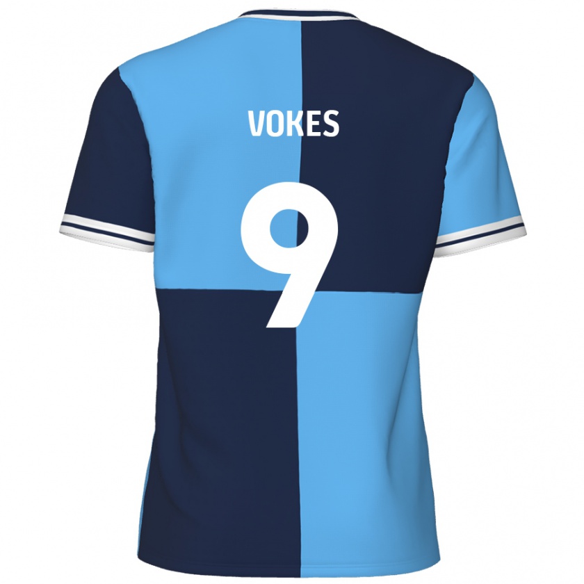 Kandiny Gyermek Sam Vokes #9 Égszínkék Sötétkék Hazai Jersey 2024/25 Mez Póló Ing