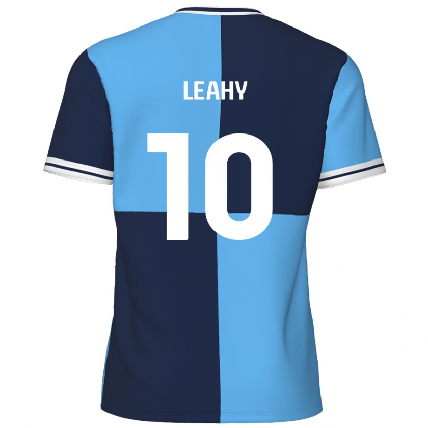 Kandiny Gyermek Luke Leahy #10 Égszínkék Sötétkék Hazai Jersey 2024/25 Mez Póló Ing