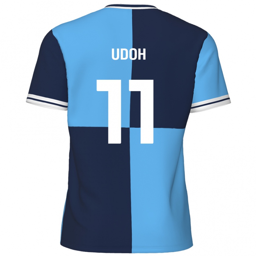 Kandiny Gyermek Daniel Udoh #11 Égszínkék Sötétkék Hazai Jersey 2024/25 Mez Póló Ing