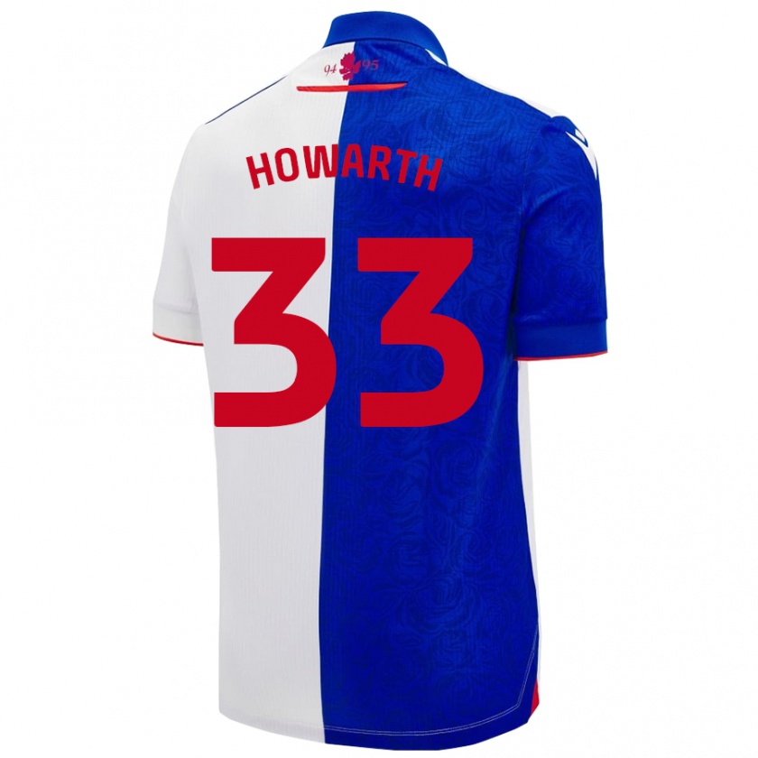 Kandiny Gyermek Taylor Howarth #33 Égszínkék Fehér Hazai Jersey 2024/25 Mez Póló Ing