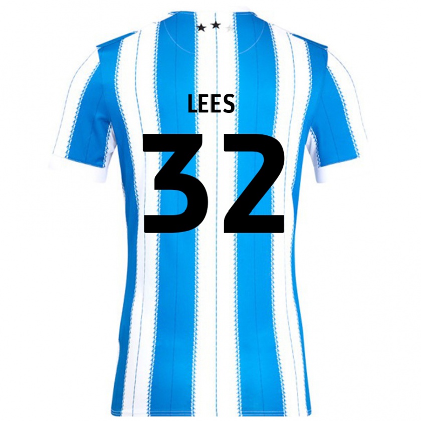 Kandiny Gyermek Tom Lees #32 Kék Fehér Hazai Jersey 2024/25 Mez Póló Ing