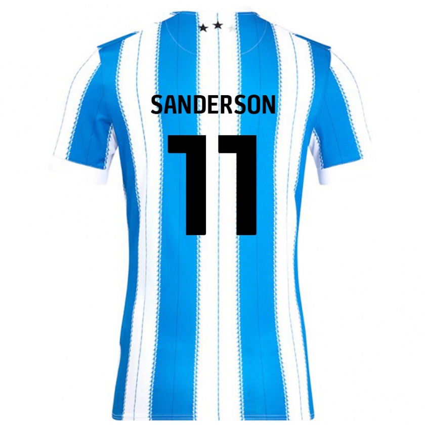 Kandiny Gyermek Brittany Sanderson #11 Kék Fehér Hazai Jersey 2024/25 Mez Póló Ing