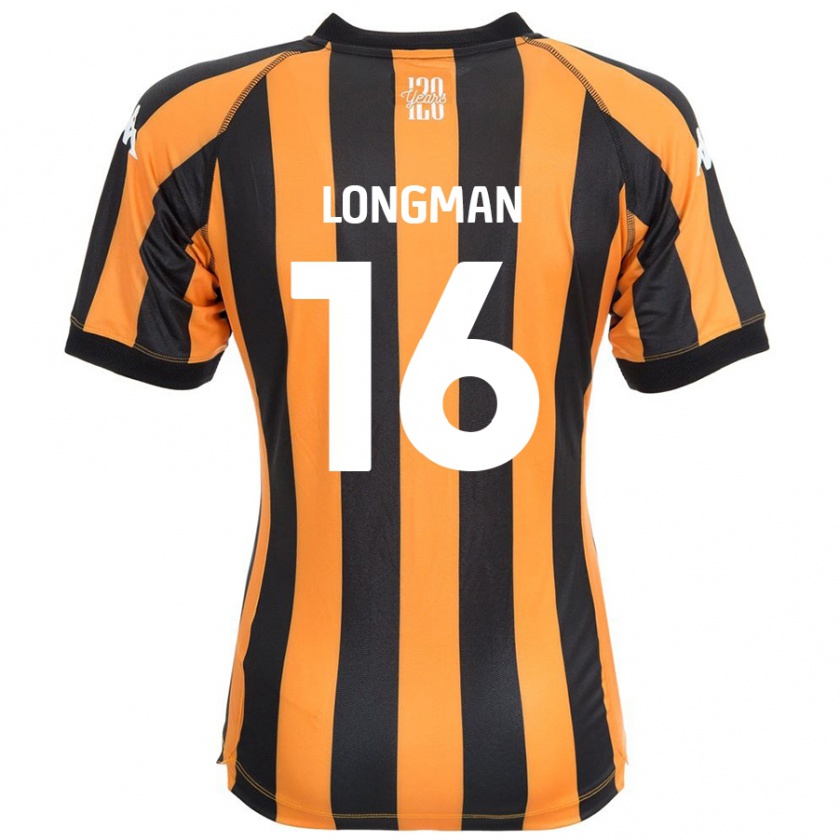 Kandiny Gyermek Ryan Longman #16 Fekete Borostyán Hazai Jersey 2024/25 Mez Póló Ing