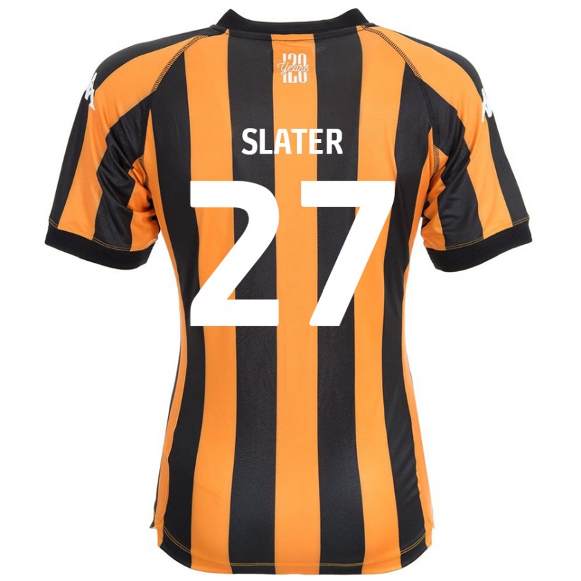 Kandiny Gyermek Regan Slater #27 Fekete Borostyán Hazai Jersey 2024/25 Mez Póló Ing