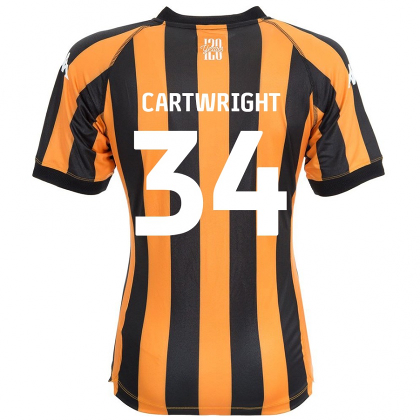 Kandiny Gyermek Harvey Cartwright #34 Fekete Borostyán Hazai Jersey 2024/25 Mez Póló Ing