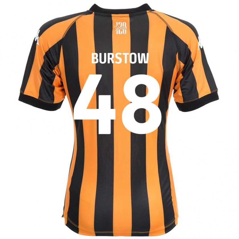 Kandiny Gyermek Mason Burstow #48 Fekete Borostyán Hazai Jersey 2024/25 Mez Póló Ing