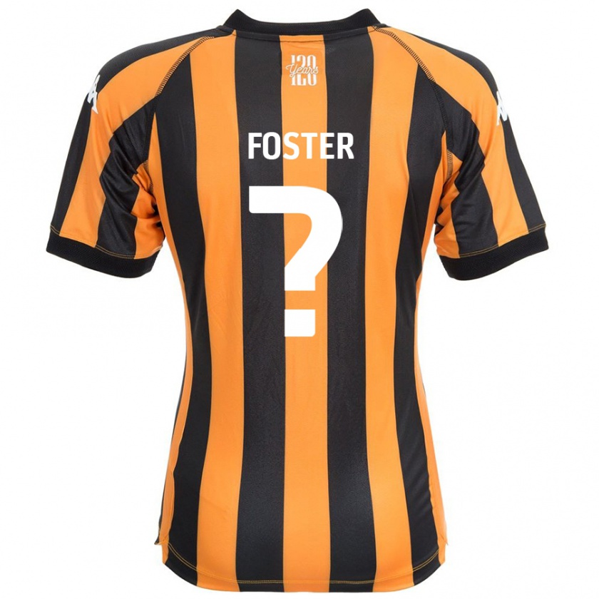 Kandiny Gyermek Owen Foster #0 Fekete Borostyán Hazai Jersey 2024/25 Mez Póló Ing