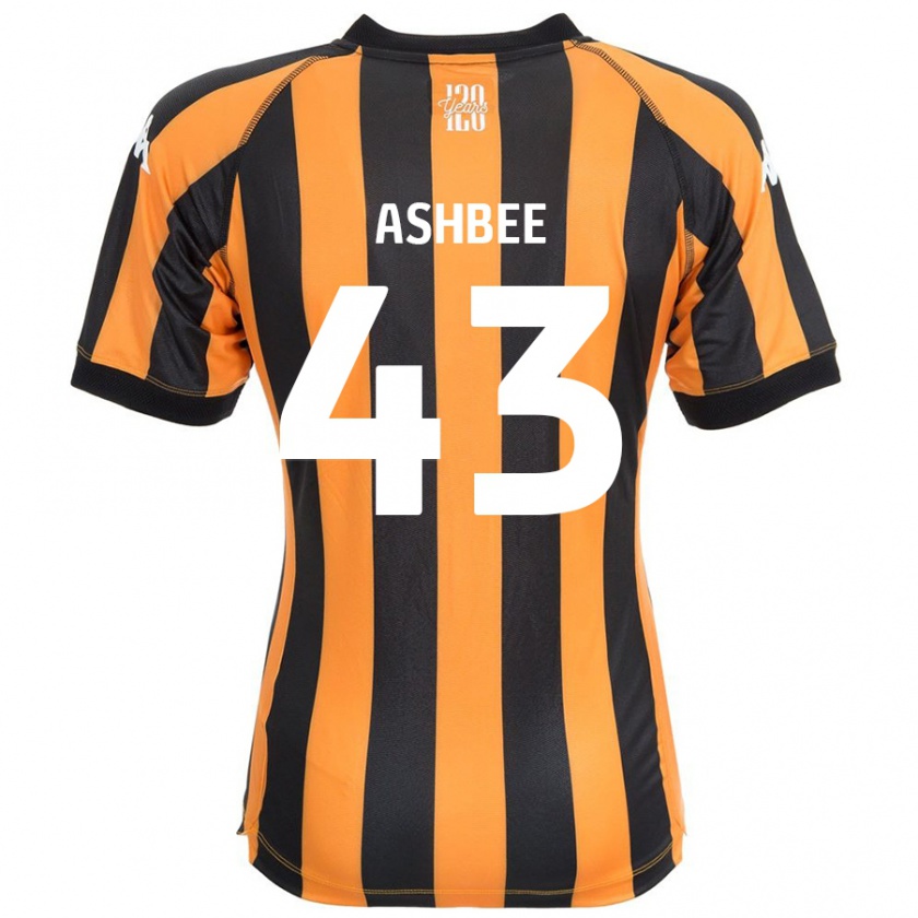 Kandiny Gyermek Stanley Ashbee #43 Fekete Borostyán Hazai Jersey 2024/25 Mez Póló Ing