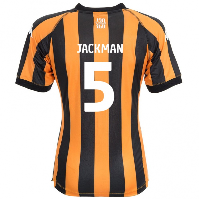 Kandiny Gyermek Ellice Jackman #5 Fekete Borostyán Hazai Jersey 2024/25 Mez Póló Ing