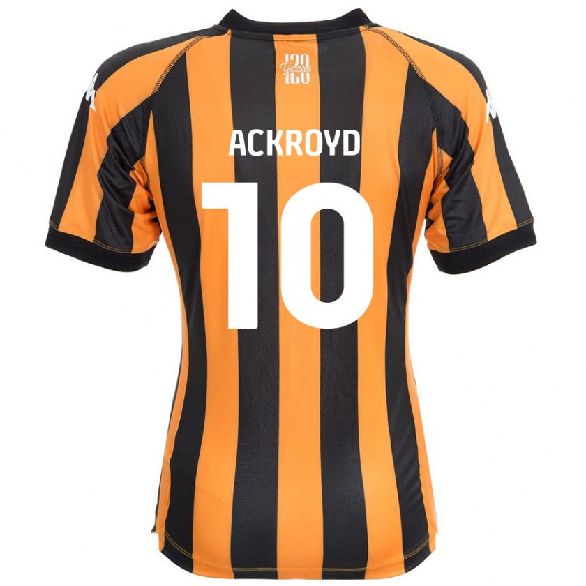 Kandiny Gyermek Rachael Ackroyd #10 Fekete Borostyán Hazai Jersey 2024/25 Mez Póló Ing