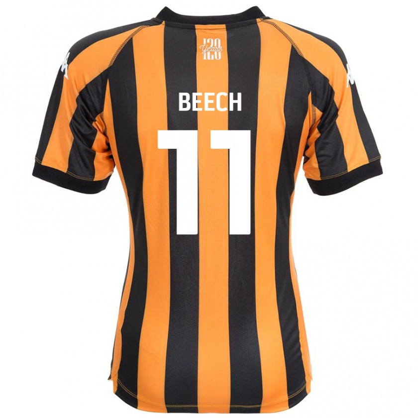 Kandiny Gyermek Rebecca Beech #11 Fekete Borostyán Hazai Jersey 2024/25 Mez Póló Ing