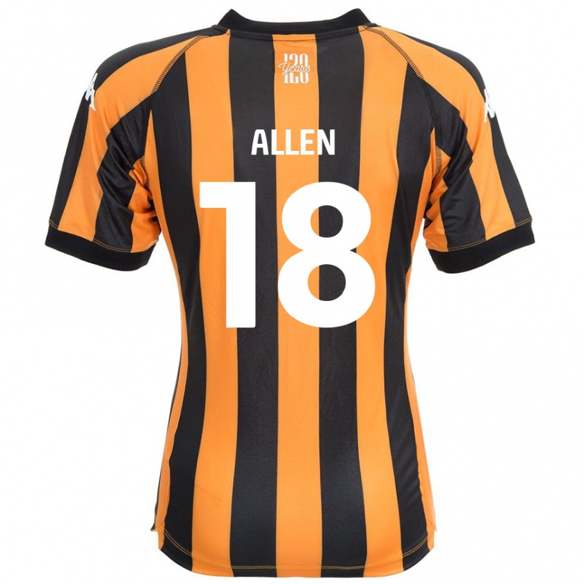 Kandiny Gyermek Aaliyah Allen #18 Fekete Borostyán Hazai Jersey 2024/25 Mez Póló Ing