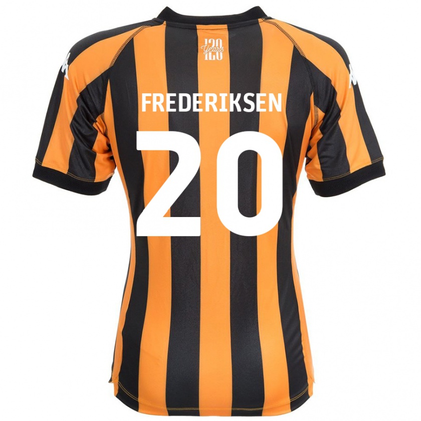 Kandiny Gyermek Abbey Frederiksen #20 Fekete Borostyán Hazai Jersey 2024/25 Mez Póló Ing