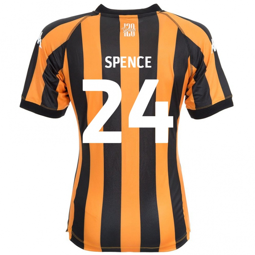 Kandiny Gyermek Emily Spence #24 Fekete Borostyán Hazai Jersey 2024/25 Mez Póló Ing