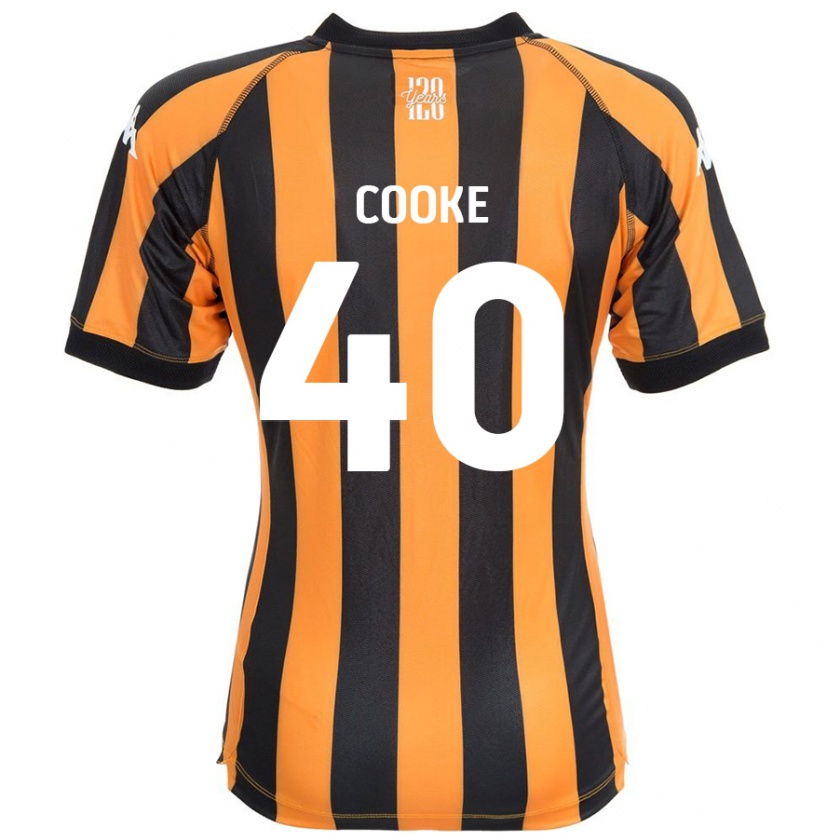 Kandiny Gyermek Megan Cooke #40 Fekete Borostyán Hazai Jersey 2024/25 Mez Póló Ing