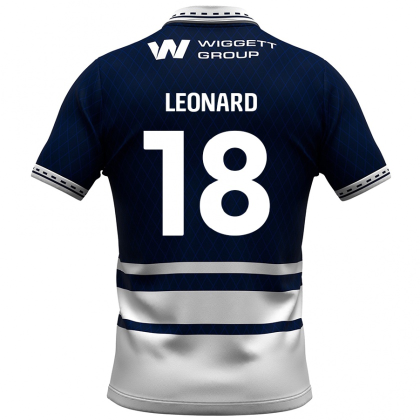 Kandiny Gyermek Ryan Leonard #18 Sötétkék Fehér Hazai Jersey 2024/25 Mez Póló Ing