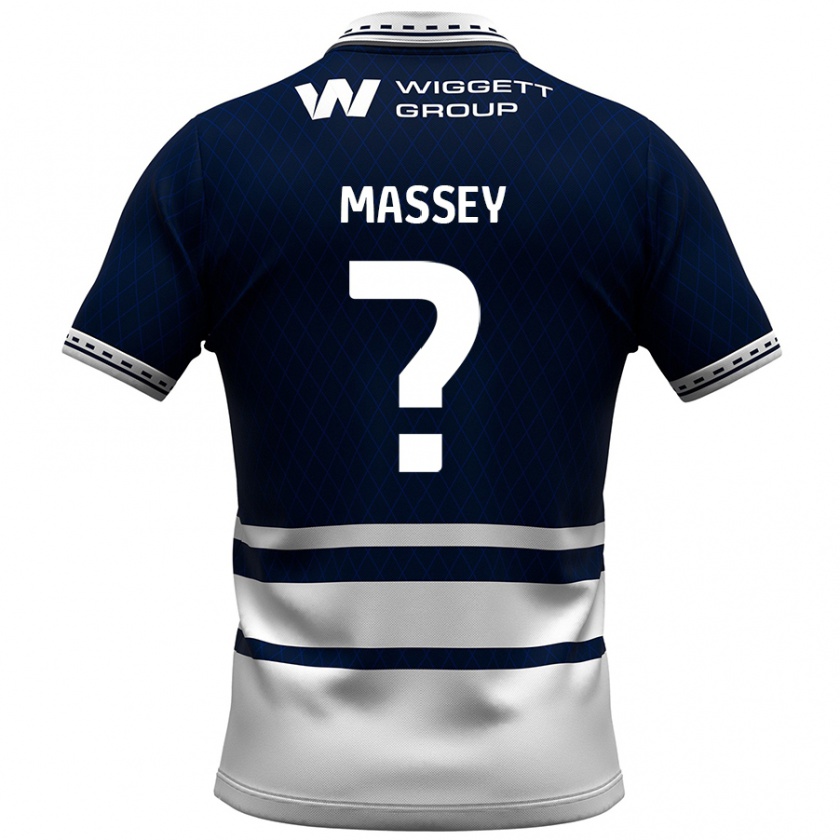 Kandiny Gyermek Alfie Massey #0 Sötétkék Fehér Hazai Jersey 2024/25 Mez Póló Ing