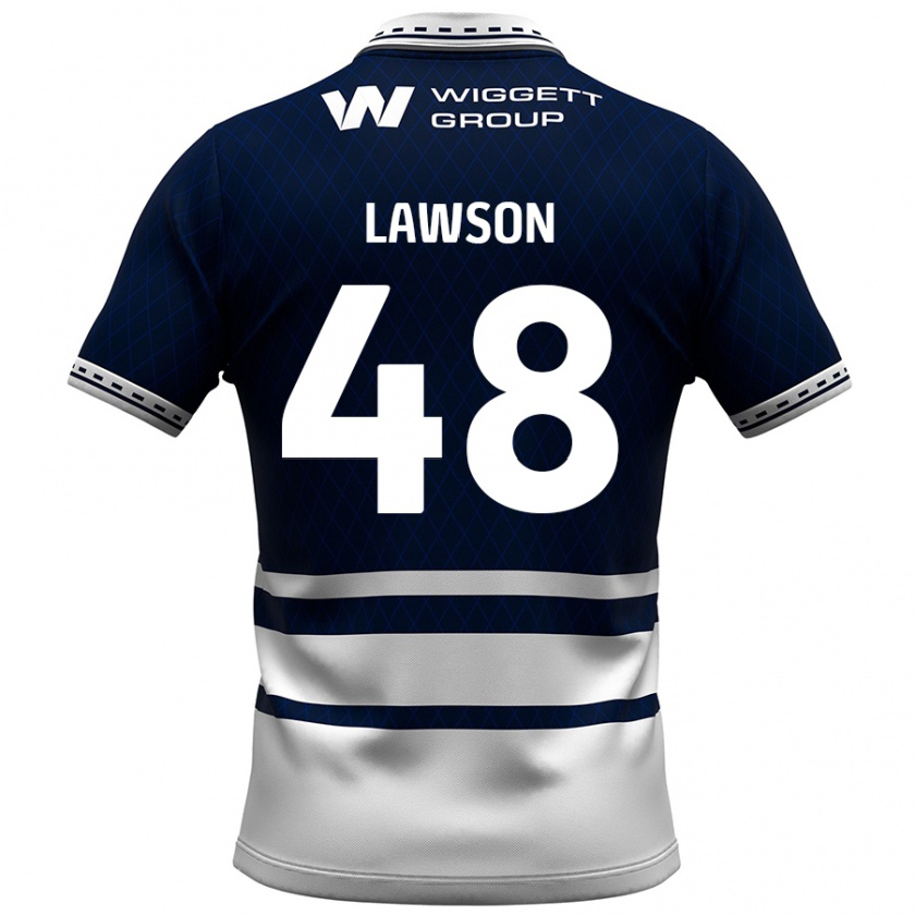 Kandiny Gyermek Sha'mar Lawson #48 Sötétkék Fehér Hazai Jersey 2024/25 Mez Póló Ing