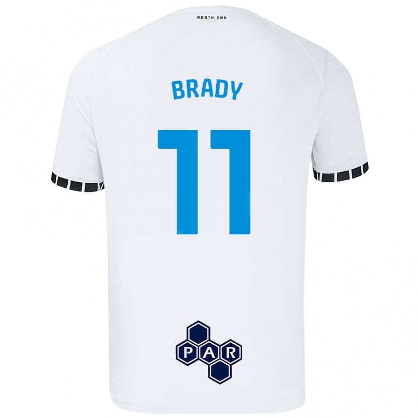 Kandiny Gyermek Robbie Brady #11 Fehér Hazai Jersey 2024/25 Mez Póló Ing