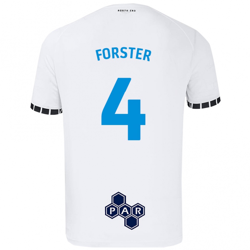 Kandiny Gyermek Hannah Forster #4 Fehér Hazai Jersey 2024/25 Mez Póló Ing