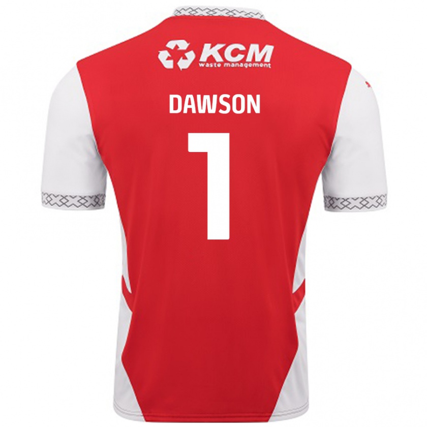 Kandiny Gyermek Cameron Dawson #1 Piros Fehér Hazai Jersey 2024/25 Mez Póló Ing