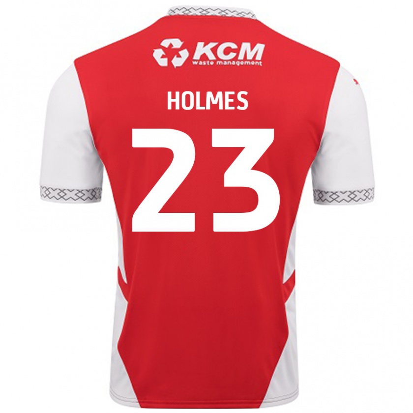 Kandiny Gyermek Jack Holmes #23 Piros Fehér Hazai Jersey 2024/25 Mez Póló Ing