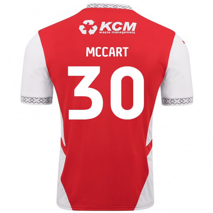 Kandiny Gyermek Jamie Mccart #30 Piros Fehér Hazai Jersey 2024/25 Mez Póló Ing