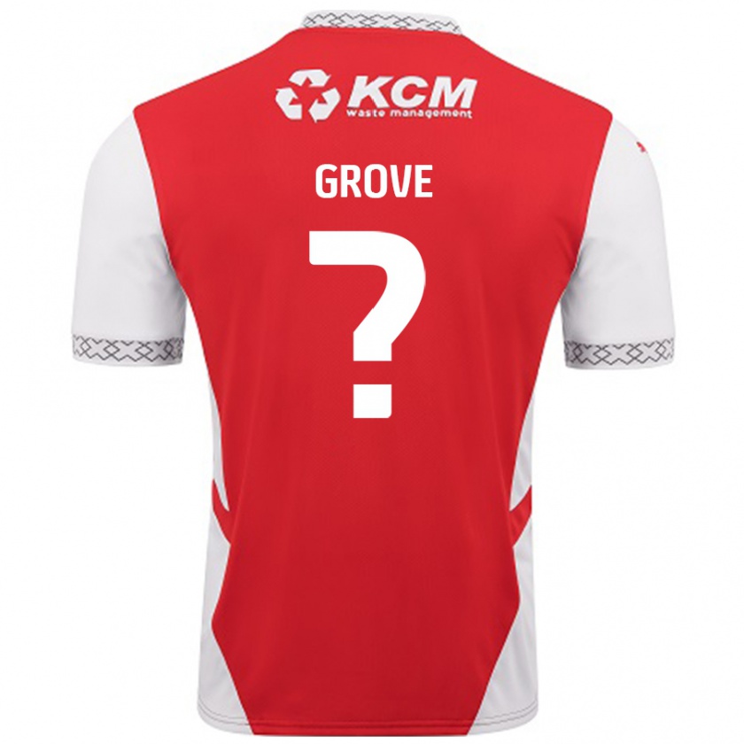 Kandiny Gyermek Rylee Grove #0 Piros Fehér Hazai Jersey 2024/25 Mez Póló Ing