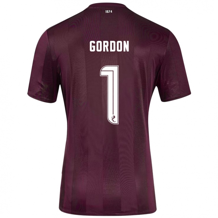 Kandiny Gyermek Craig Gordon #1 Burgundia Hazai Jersey 2024/25 Mez Póló Ing