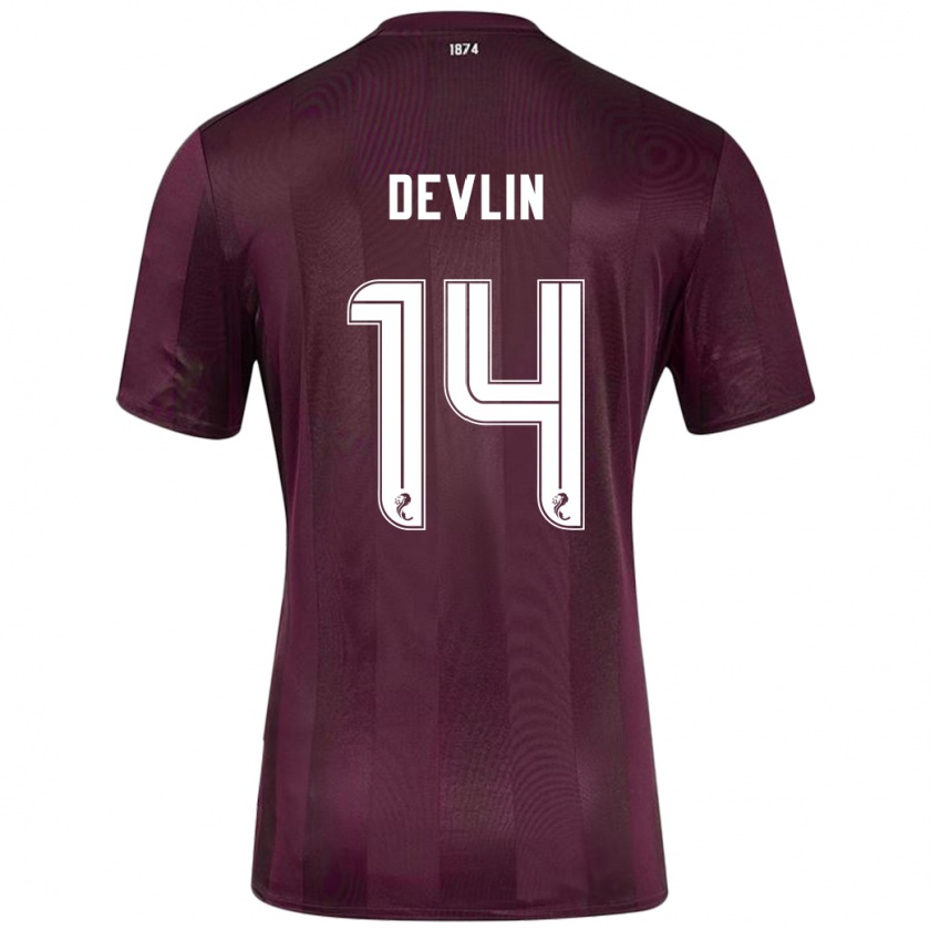 Kandiny Gyermek Cammy Devlin #14 Burgundia Hazai Jersey 2024/25 Mez Póló Ing