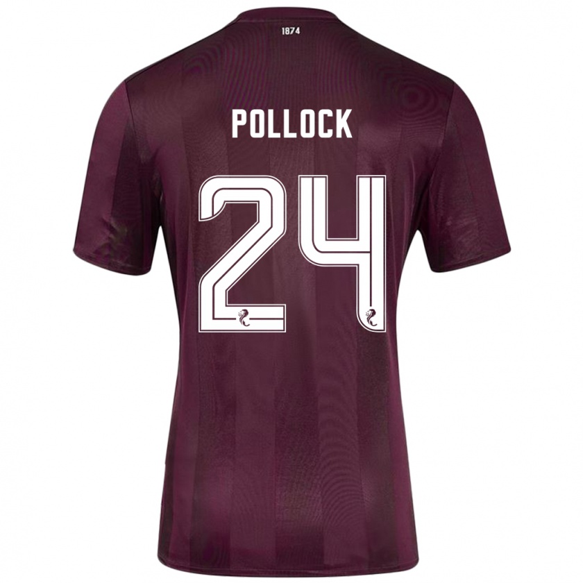 Kandiny Gyermek Finlay Pollock #24 Burgundia Hazai Jersey 2024/25 Mez Póló Ing