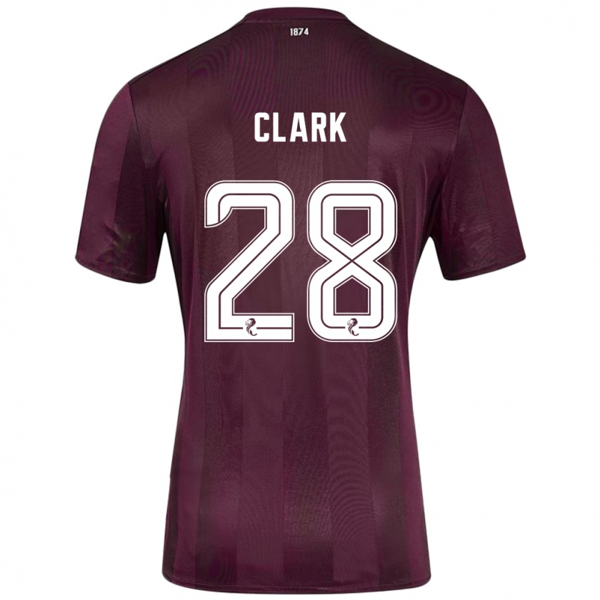 Kandiny Gyermek Zander Clark #28 Burgundia Hazai Jersey 2024/25 Mez Póló Ing