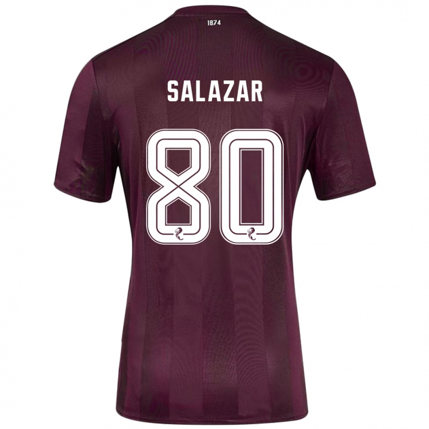 Kandiny Gyermek Andrés Salazar #80 Burgundia Hazai Jersey 2024/25 Mez Póló Ing