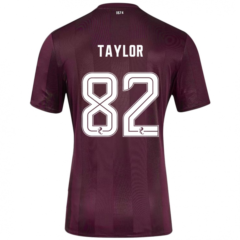 Kandiny Gyermek Gerald Taylor #82 Burgundia Hazai Jersey 2024/25 Mez Póló Ing