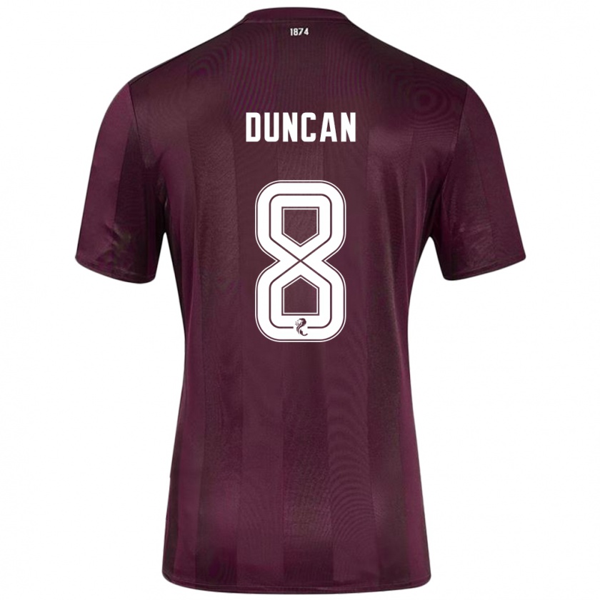 Kandiny Gyermek Ryan Duncan #8 Burgundia Hazai Jersey 2024/25 Mez Póló Ing