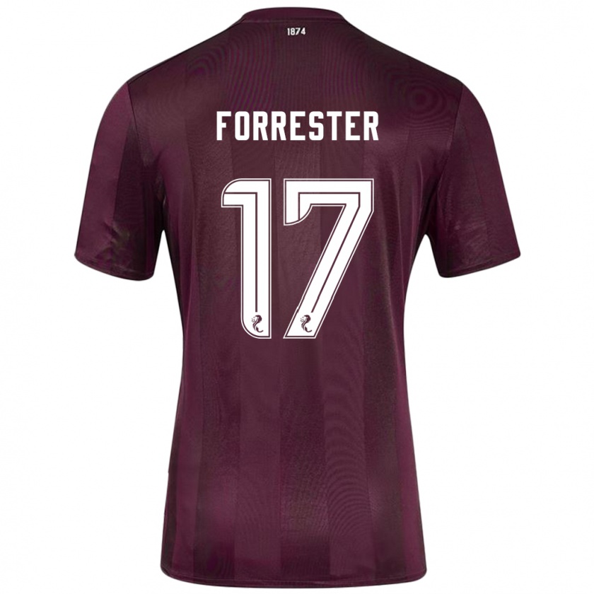 Kandiny Gyermek Adam Forrester #17 Burgundia Hazai Jersey 2024/25 Mez Póló Ing