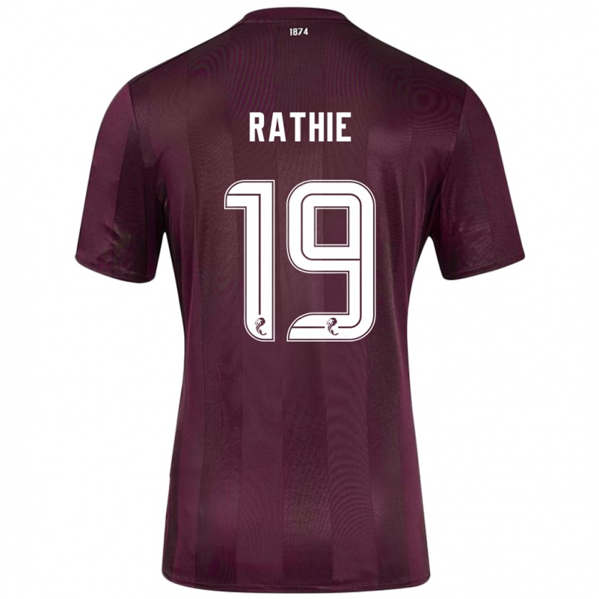 Kandiny Gyermek Luke Rathie #19 Burgundia Hazai Jersey 2024/25 Mez Póló Ing