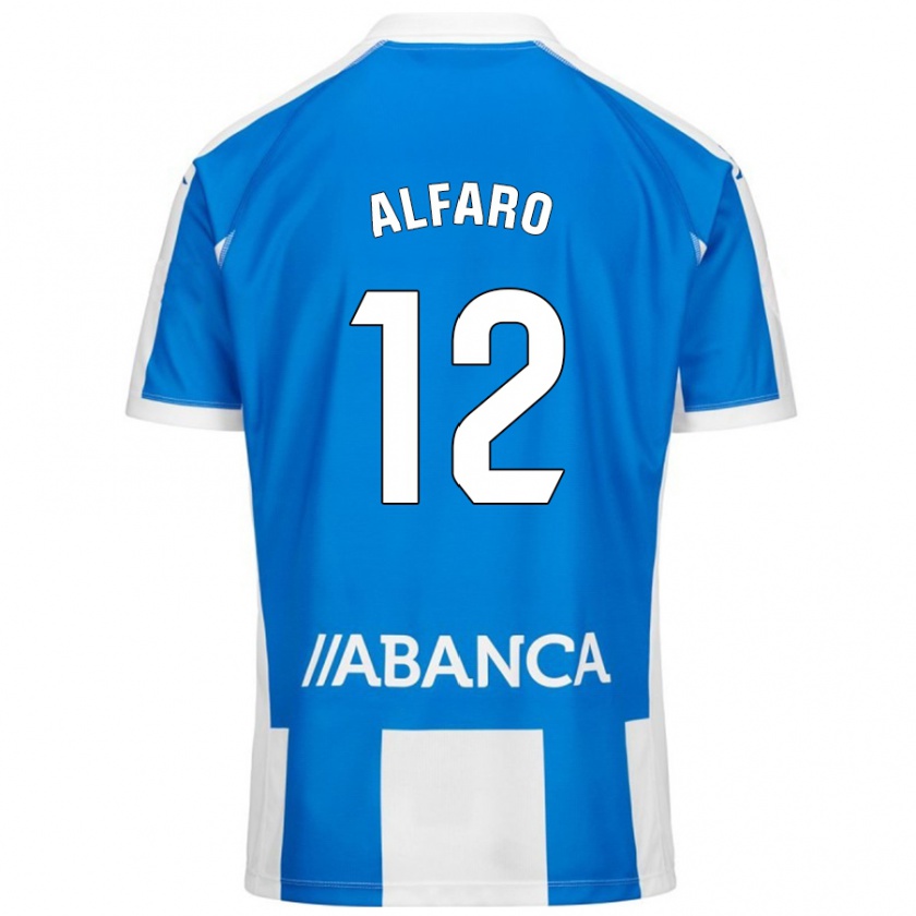 Kandiny Gyermek Alejandro Alfaro #12 Kék Fehér Hazai Jersey 2024/25 Mez Póló Ing