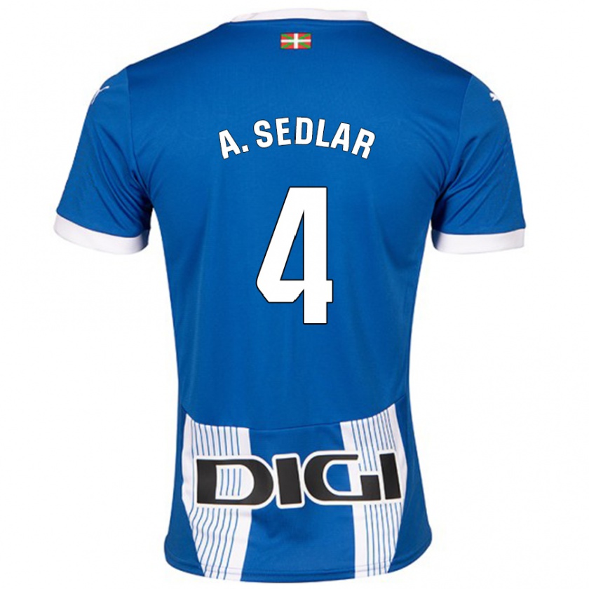 Kandiny Gyermek Aleksandar Sedlar #4 Kék Hazai Jersey 2024/25 Mez Póló Ing